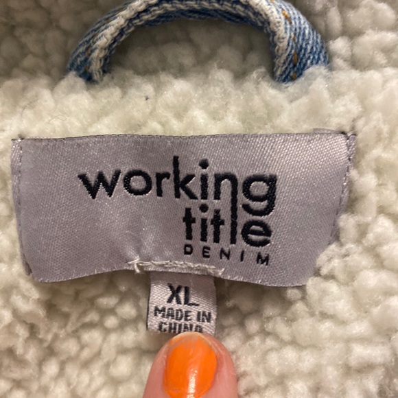 Jean Jacket Sherpa jacket by Working Title Denim XL Jean & Sherpa cropped jacket - Picture 3 of 13